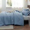 Picture of Bedsure Twin/Twin XL Comforter Set Dorm Bedding - Storm Blue Twin Extra Long Comforter, Soft Bedding for College, Cationic Dyed Bedding Set, 1 Comforter (68"x88") and 1 Pillow Sham (20"x26"+2")