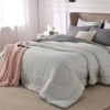 Picture of Bedsure Twin/Twin XL Comforter Set - Reversible Cooling and Warm Bed Set, Light Grey All-Season Cooling Comforter, 2 Pieces, Includes 1 Twin/Twin Extra Long Comforter & 1 Pillow Case