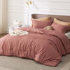 Picture of Bedsure Full Comforter Set - Pink Clay Comforter Full Size, Soft Bedding for All Seasons, Cationic Dyed Bedding Set, 3 Pieces, 1 Comforter (82"x86") and 2 Pillow Shams (20"x26"+2")