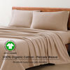 Picture of LANE LINEN 100% Organic Cotton Sheets Set Pure Long- Staple Percale Weave - Bedding for Bed Fits Mattress Upto 15" Deep Pocket (Queen Taupe)