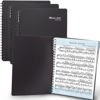 Picture of MECCALINE Sheet Music Folder (3 Pack, Black) - 40 Sleeves Display 80 Pages Spiral Binder Organizer for Music Stand - Fits Letter Size 8.5 x 11 Inch - Direct Page Writing with Detachable Name Tag