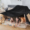 Picture of NEWCOSPLAY Super Soft King Blanket Black Premium Silky Flannel Fleece Leaves Pattern Lightweight Bed Blanket All Season Use (Black, King(90"x110"))
