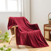 Picture of NEWCOSPLAY Super Soft Twin Blanket Red Premium Silky Flannel Fleece Leaves Pattern Lightweight Bed Blanket All Season Use (Red, Twin(60"x80"))
