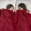Picture of NEWCOSPLAY Super Soft Twin Blanket Red Premium Silky Flannel Fleece Leaves Pattern Lightweight Bed Blanket All Season Use (Red, Twin(60"x80"))
