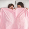 Picture of NEWCOSPLAY Super Soft Twin Blanket Pink Premium Silky Flannel Fleece Leaves Pattern Lightweight Bed Blanket All Season Use (Pink, Twin(60"x80"))