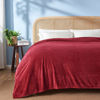 Picture of NEWCOSPLAY Super Soft King Blanket Red Premium Silky Flannel Fleece Leaves Pattern Lightweight Bed Blanket All Season Use (Red, King(90"x110"))