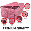 Picture of FORTEM Car Trunk Organizer, Car Storage Organizer, Collapsible Multi Compartment Car Organizer, SUV Trunk Organizer, Non Slip Bottom, Adjustable Securing Straps, Soft Cover 85L (Pink, X-Large)