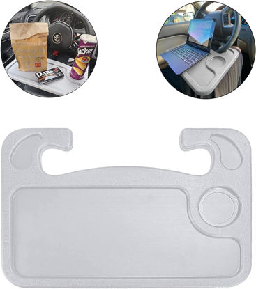 Picture of JUSTTOP Car Steering Wheel Desk for Laptop,Multipurpose Travel Car Accessories, Car Seat Stand Trays for Eating, Steering Wheel Under Table Console(Gray)