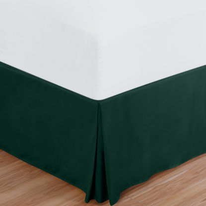 Picture of Utopia Bedding Queen Bed Skirt - Soft Quadruple Pleated Ruffle - Easy Fit with 16 Inch Tailored Drop - Hotel Quality, Shrinkage and Fade Resistant (Queen, Emerald)