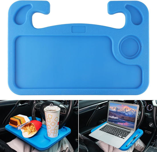 Picture of JUSTTOP Car Steering Wheel Desk, Travel Car Accessories, Car Stand Trays for Eating, Multipurpose Car Steering Wheel Desk Tray Table(Blue)