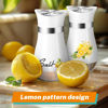 Picture of Lemon Salt and Pepper Shakers Set,4 oz Glass Bottom Salt Pepper Shaker with Stainless Steel Lid Kitchen Decor and Accessories Farmhouse Gifts Refillable Design(Lemon)