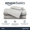 Picture of Amazon Basics 3 Piece Bed Sheets Set, 100% Cotton Jersey, Includes Super Soft, Flat and Fitted Sheets, Pillowcase, Twin, Light Gray, Solid
