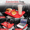 Picture of JUSTTOP Car Steering Wheel Desk, Red (ABS, Rectangular), Multipurpose Travel Tray for Eating, Laptop, Tablet, iPad, Cup Holder, Compatible with Most Cars