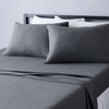 Picture of Amazon Basics 4 Piece Bed Sheet Set, 100% Cotton Jersey, Includes Super Soft, Flat and Fitted Sheets, Pillowcase, Full, Dark Gray, Solid