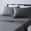 Picture of Amazon Basics 4 Piece Bed Sheet Set, 100% Cotton Jersey, Includes Super Soft, Flat and Fitted Sheets, Pillowcase, Full, Dark Gray, Solid