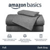 Picture of Amazon Basics 4 Piece Bed Sheet Set, 100% Cotton Jersey, Includes Super Soft, Flat and Fitted Sheets, Pillowcase, Full, Dark Gray, Solid