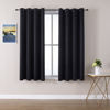 Picture of ChrisDowa Grommet Blackout Curtains for Bedroom and Living Room - 2 Panels Set Thermal Insulated Room Darkening Curtains (Black, 52 x 45 Inch)