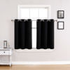 Picture of ChrisDowa Small Window Curtains for Kitchen and Bedroom - Grommet Short Thermal Insulated Room Darkening Curtains (2 Panels, Black, 36 x 24 Inch)