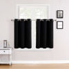 Picture of ChrisDowa Small Window Curtains for Kitchen and Bedroom - Grommet Short Thermal Insulated Room Darkening Curtains (2 Panels, Black, 52 x 36 Inch)