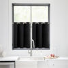 Picture of ChrisDowa Small Window Curtains for Kitchen and Bedroom - Grommet Short Thermal Insulated Room Darkening Curtains (2 Panels, Black, 52 x 36 Inch)