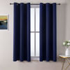 Picture of ChrisDowa Grommet Blackout Curtains for Bedroom and Living Room - 2 Panels Set Thermal Insulated Room Darkening Curtains (Navy Blue, 38W x 45L)