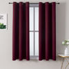 Picture of ChrisDowa Grommet Blackout Curtains for Bedroom and Living Room - 2 Panels Set Thermal Insulated Room Darkening Curtains (Burgundy Red, 38W x 54L)