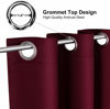 Picture of ChrisDowa Grommet Blackout Curtains for Bedroom and Living Room - 2 Panels Set Thermal Insulated Room Darkening Curtains (Burgundy Red, 52W x 63L)