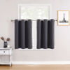 Picture of ChrisDowa Small Window Curtains for Kitchen and Bedroom - Grommet Short Thermal Insulated Room Darkening Curtains (2 Panels, Dark Grey, 52 x 36 Inch)