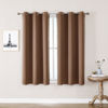 Picture of ChrisDowa Grommet Room Darkening Curtains for Bedroom and Living Room - 2 Panels Set Thermal Insulated Blackout Curtains (Cappuccino, 38W x 54L)