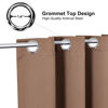 Picture of ChrisDowa Grommet Room Darkening Curtains for Bedroom and Living Room - 2 Panels Set Thermal Insulated Blackout Curtains (Cappuccino, 38W x 54L)