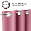 Picture of ChrisDowa Small Window Curtains for Kitchen and Bedroom - Grommet Short Thermal Insulated Room Darkening Curtains (2 Panels, Pink, 52 x 36 Inch)