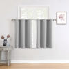 Picture of ChrisDowa Small Window Curtains for Kitchen and Bedroom - Grommet Short Thermal Insulated Room Darkening Curtains (2 Panels, Light Grey, 34 x 36 Inch)