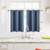 Picture of ChrisDowa Small Window Curtains for Kitchen and Bedroom - Grommet Short Thermal Insulated Room Darkening Curtains (2 Panels, Stone Blue, 52 x 36 Inch)