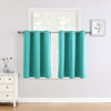 Picture of ChrisDowa Small Window Curtains for Kitchen and Bedroom - Grommet Short Thermal Insulated Room Darkening Curtains (2 Panels, Teal, 42 x 36 Inch)