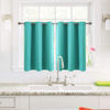 Picture of ChrisDowa Small Window Curtains for Kitchen and Bedroom - Grommet Short Thermal Insulated Room Darkening Curtains (2 Panels, Teal, 52 x 36 Inch)