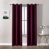 Picture of ChrisDowa Grommet Blackout Curtains for Bedroom and Living Room - 2 Panels Set Thermal Insulated Room Darkening Curtains (Burgundy Red, 42W x 84L)
