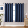 Picture of ChrisDowa Grommet Blackout Curtains for Bedroom and Living Room - 2 Panels Set Thermal Insulated Room Darkening Curtains (Stone Blue, 52W x 45L)