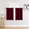 Picture of ChrisDowa Small Window Curtains for Kitchen and Bedroom - Grommet Short Thermal Insulated Room Darkening Curtains (2 Panels, Burgundy Red, 42 x 36 Inch)