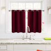 Picture of ChrisDowa Small Window Curtains for Kitchen and Bedroom - Grommet Short Thermal Insulated Room Darkening Curtains (2 Panels, Burgundy Red, 42 x 36 Inch)