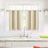 Picture of ChrisDowa Small Window Curtains for Kitchen and Bedroom - Grommet Short Thermal Insulated Room Darkening Curtains (2 Panels, Beige, 34 x 36 Inch)
