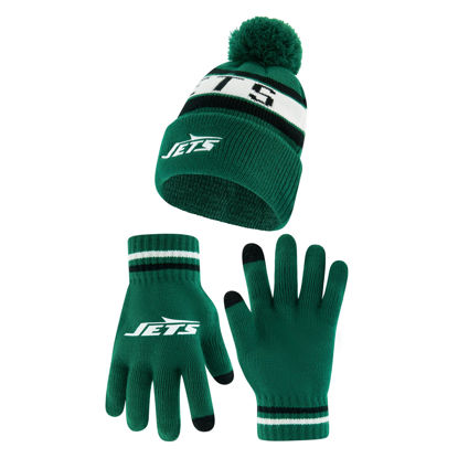 Picture of Ultra Game Unisex Kid's Standard Super Soft Winter Beanie Knit Hat with Extra Warm Touch Screen Gloves, Team Color 1
