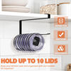 Picture of Tumbler Lid Organizer, Horizontal Tumbler Lid Storage Hook Up to 10 Lids, Space Saving Cup Lid Holders Under Cabinet Tumbler Lid Hook for Kitchen Organizer and Storage,Hanging Paper Towel Rack Hanger