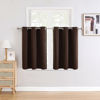Picture of ChrisDowa Small Window Curtains for Kitchen and Bedroom - Grommet Short Thermal Insulated Room Darkening Curtains (2 Panels, Brown, 52 x 36 Inch)