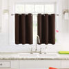 Picture of ChrisDowa Small Window Curtains for Kitchen and Bedroom - Grommet Short Thermal Insulated Room Darkening Curtains (2 Panels, Brown, 52 x 36 Inch)