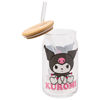 Picture of Silver Buffalo Sanrio Hello Kitty and Friends Kuromi 2 Pack Glass Jar Tumbler with Bamboo Lid and Glass Straw, 16 Ounces