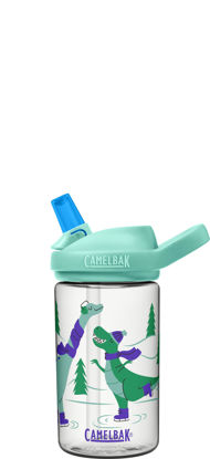 Picture of CamelBak Eddy+ 14 oz Kids Water Bottle with Tritan Renew - Straw Top, Leak-Proof When Closed, Ice Skating Dinos