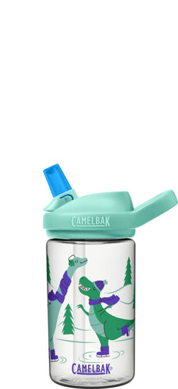 Picture of CamelBak Eddy+ 14 oz Kids Water Bottle with Tritan Renew - Straw Top, Leak-Proof When Closed, Ice Skating Dinos