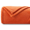 Picture of NEWCOSPLAY Super Soft Throw Blanket Orange Premium Silky Flannel Fleece Leaves Pattern Lightweight Bed Blanket All Season Use (Orange, Throw(40"x50"))
