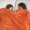 Picture of NEWCOSPLAY Super Soft Throw Blanket Orange Premium Silky Flannel Fleece Leaves Pattern Lightweight Bed Blanket All Season Use (Orange, Throw(40"x50"))