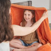 Picture of NEWCOSPLAY Super Soft Throw Blanket Orange Premium Silky Flannel Fleece Leaves Pattern Lightweight Bed Blanket All Season Use (Orange, Throw(40"x50"))